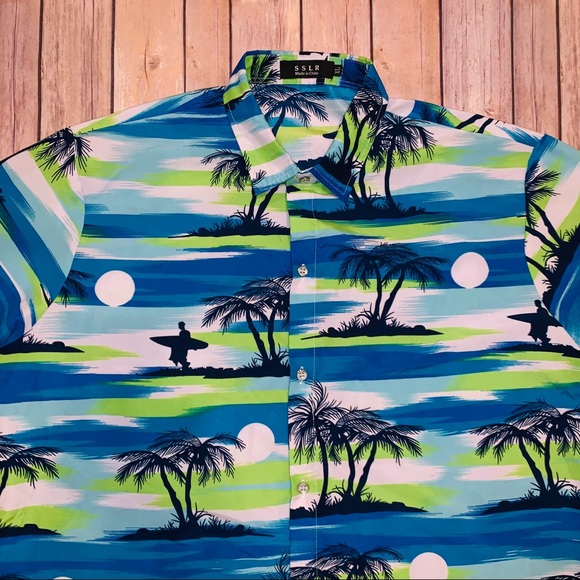SSLR Mens button down shirt Hawaiian Shirt Sz XL - Picture 2 of 7